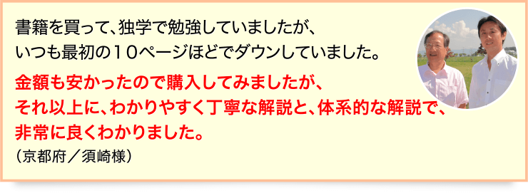 金額も安かったので購入してみましたが、それ以上に、わかりやすく丁寧な解説と、体系的な解説で、非常によくわかりました。